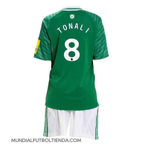 Camiseta Newcastle United Sandro Tonali #8 Segunda Equipación Replica 2025-26 para niños mangas cortas (+ Pantalones cortos)